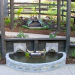 Series of gravity fed water features