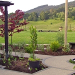 View from courtyard to front lawn